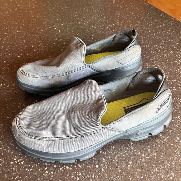 Skechers Go Walk Goga Mat Technology Mens Size 10.5 Gray Slip On Comfort Shoes - Picture 2 of 8